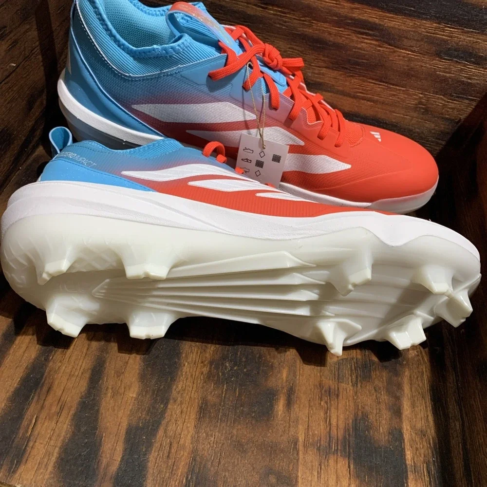 Adidas Adizero Impact TPU Candy Red/Blue Baseball Cleats Size Men's 13.5 JR7826